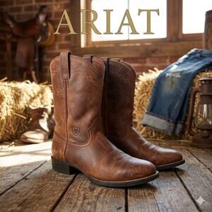 Ariat Heritage Roper Western Boots in Distressed Brown